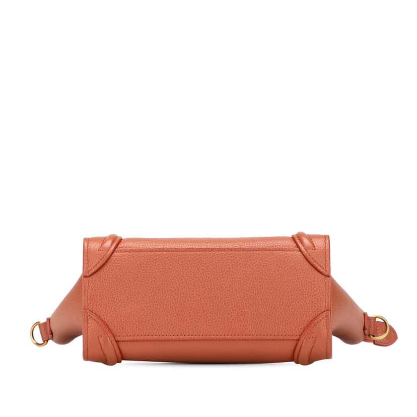 Celine Nano Leather Luggage Tote Orange Leather Good condition - Inside View