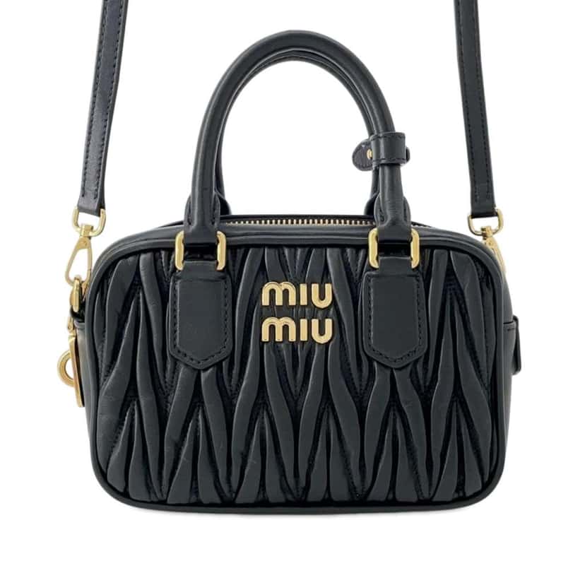 Miu Miu Matelasse Nappa Arcadie Satchel Black Leather Good condition - Front View
