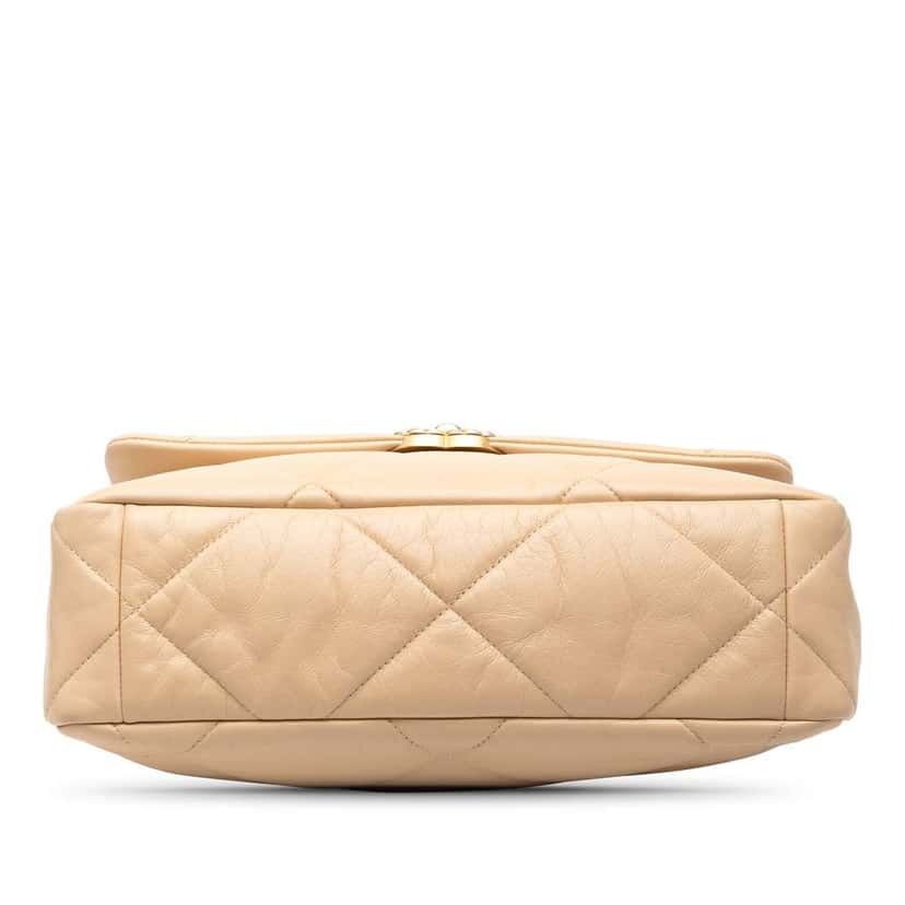 Chanel Large Lambskin 19 Flap Brown Leather Good condition - Inside View