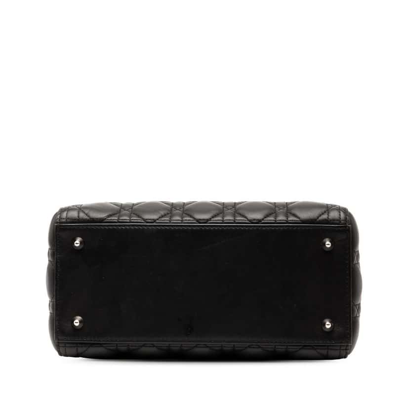 Dior Medium Lambskin Cannage Lady Dior Black Leather Good condition - Inside View