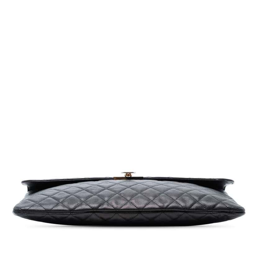Chanel Large Quilted Caviar Golden Class O Case Clutch Black Leather Good condition - Inside View