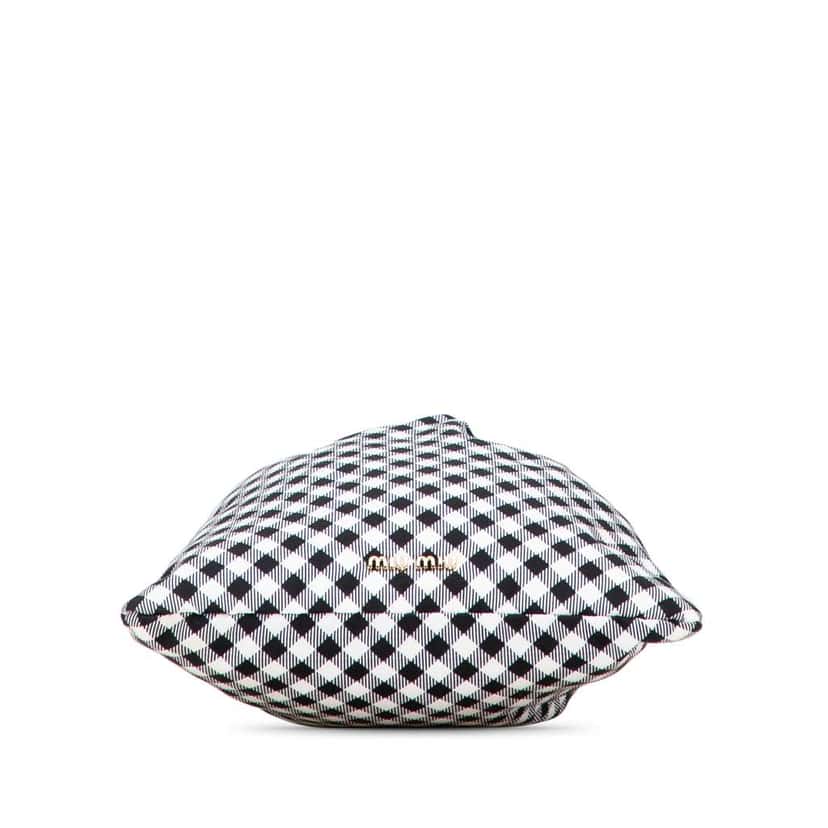 Miu Miu Nylon Gingham Drawstring Pouch Blue Good condition - Inside View