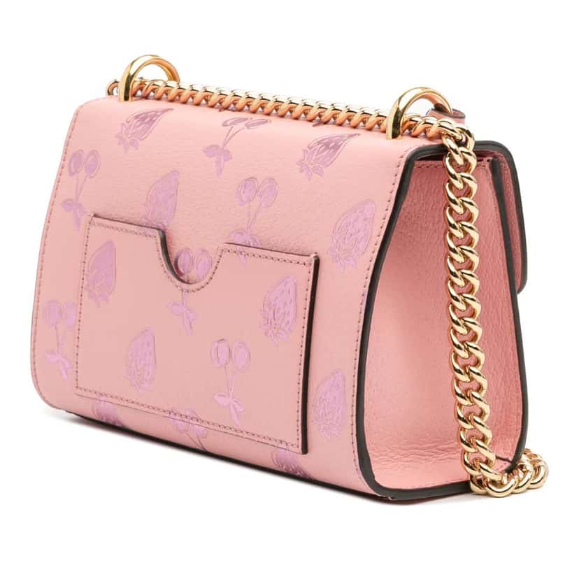 Gucci Small Leather Berry Print Padlock Crossbody Pink Leather Good condition - Back View