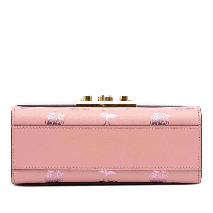 Gucci Small Leather Berry Print Padlock Crossbody Pink Leather Good condition - Inside View