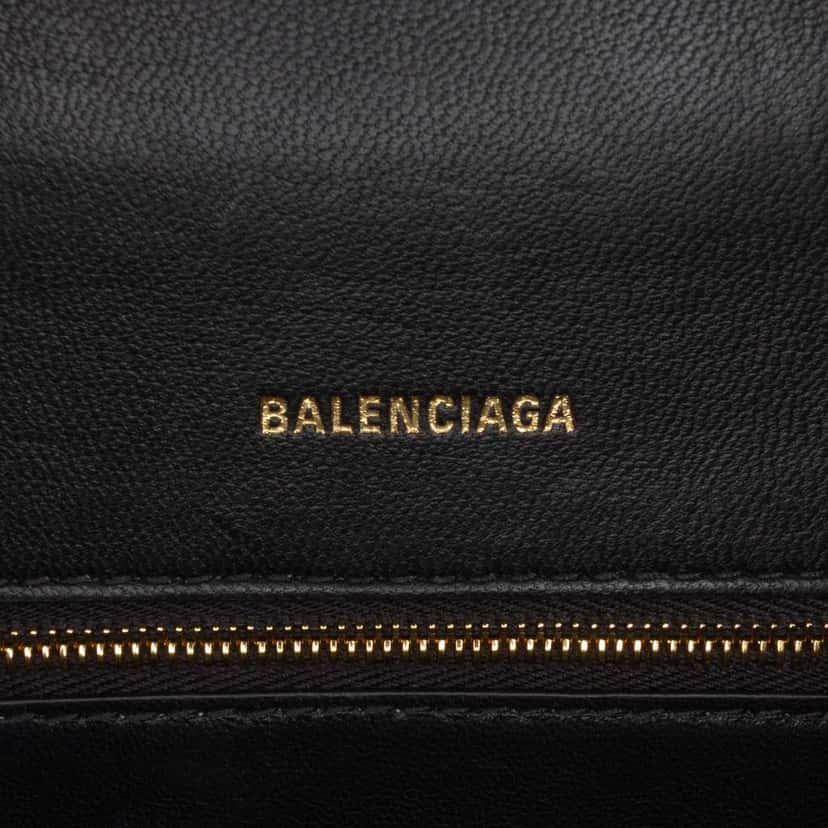 Balenciaga Small Shiny Box Calfskin Hourglass Top Handle Bag Black Leather Good condition - Box View