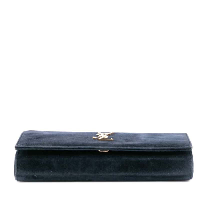 Saint Laurent Suede Monogram Kate Chain Wallet Green Leather Good condition - Inside View