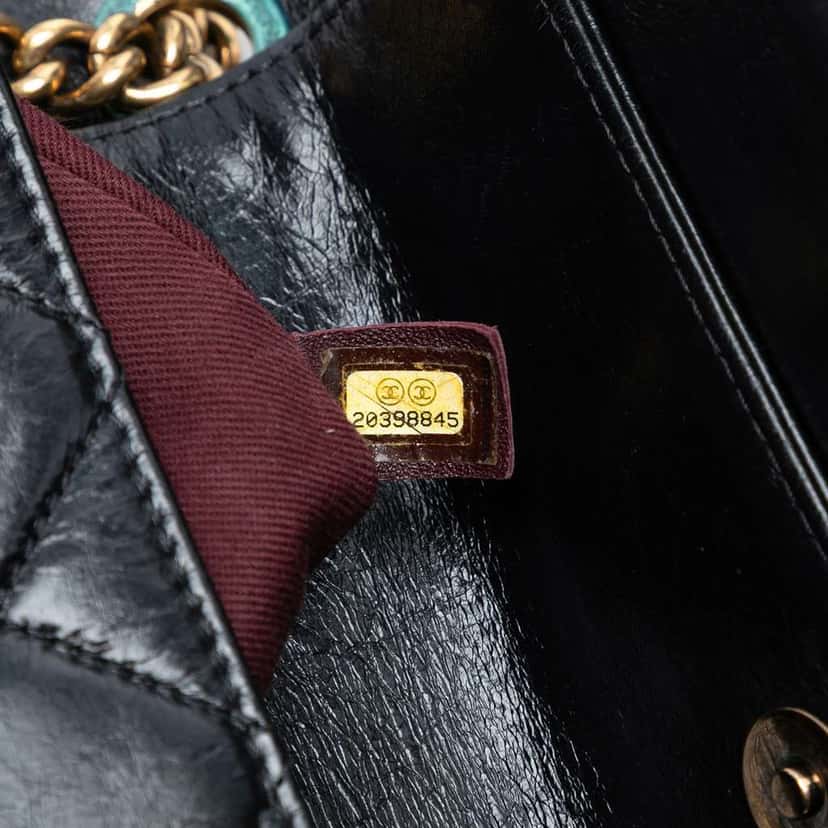 Chanel Large CC Quilted Glazed Calfskin Perfect Edge Flap Black Leather Good condition - Box View