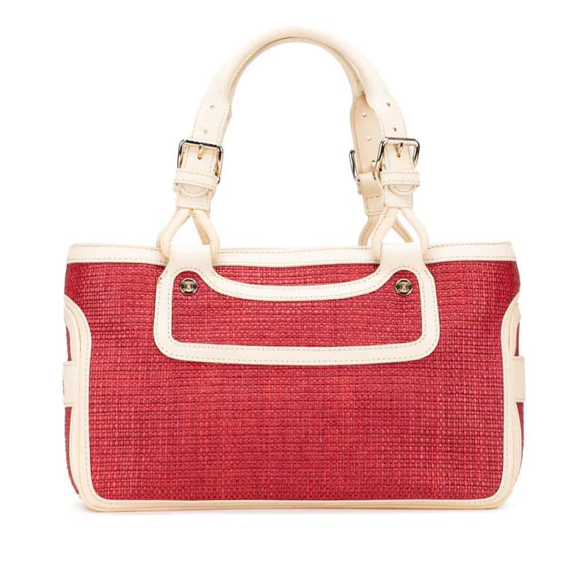 Celine Raffia Boogie Handbag Red Good condition - Front View