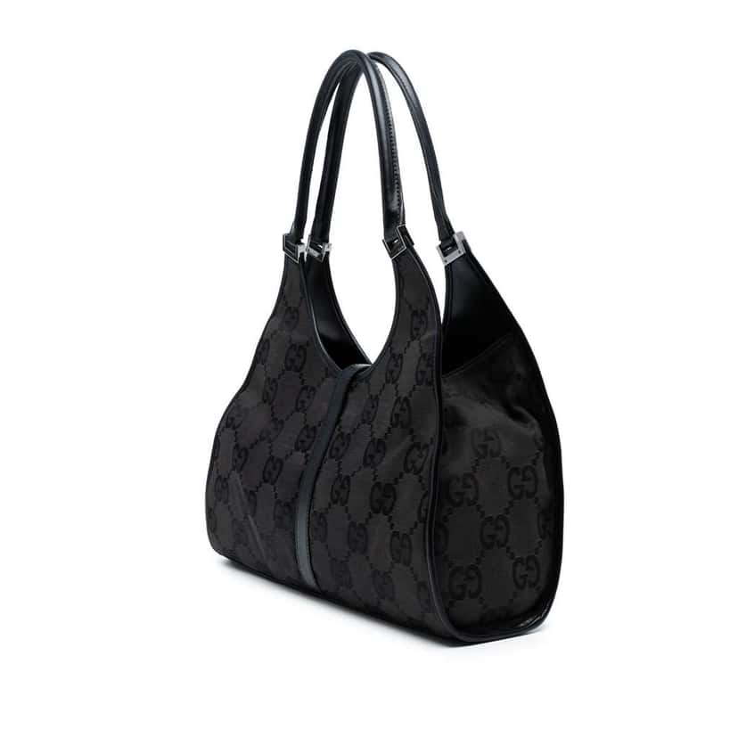 Gucci GG Canvas Jackie Bardot Shoulder Bag Brown Canvas Good condition - Back View