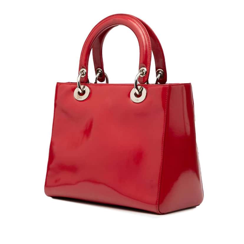 Dior Medium Patent Lady Dior Red Leather Very good condition - Back View