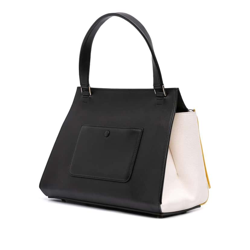 Celine Medium Tricolor Leather Edge Handbag Yellow Leather Good condition - Back View