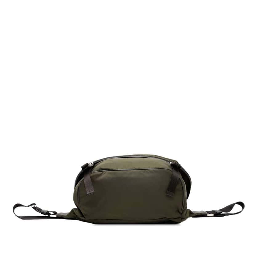 Prada Saffiano Trimmed Tessuto Double Buckle Belt Bag Green Good condition - Inside View
