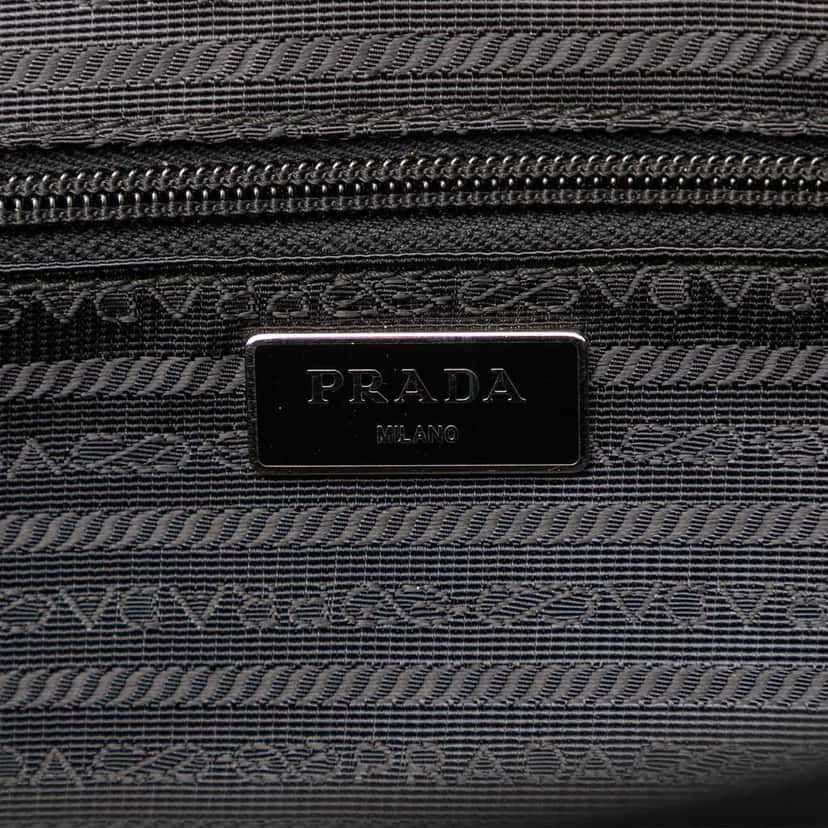 Prada Saffiano Trimmed Tessuto Double Buckle Belt Bag Green Good condition - Box View