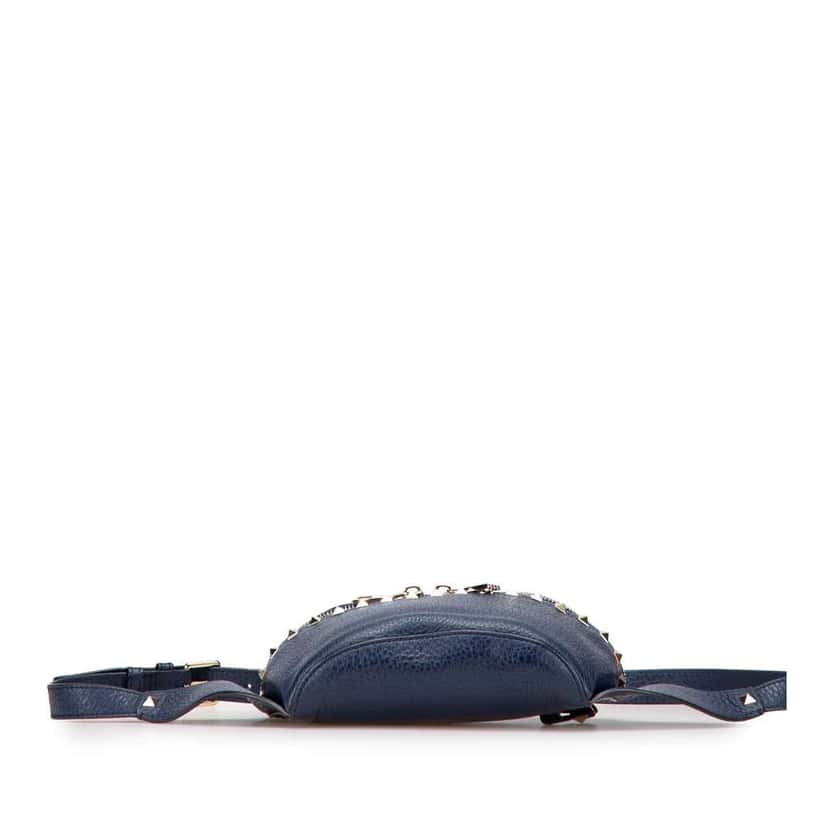 Valentino Grained Calfskin Rockstud Belt Bag Blue Leather Good condition - Inside View