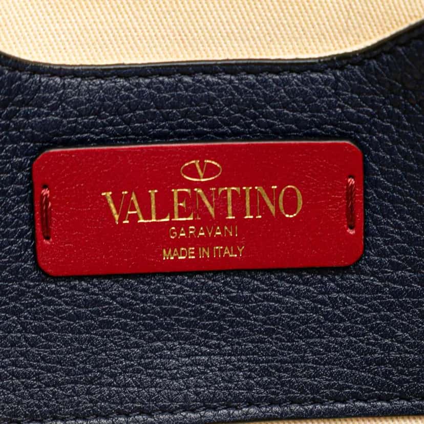 Valentino Grained Calfskin Rockstud Belt Bag Blue Leather Good condition - Box View
