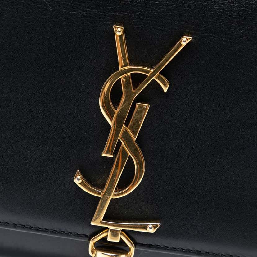 Saint Laurent Small Leather Monogram Kate Tassel Crossbody Black Leather Good condition - Box View