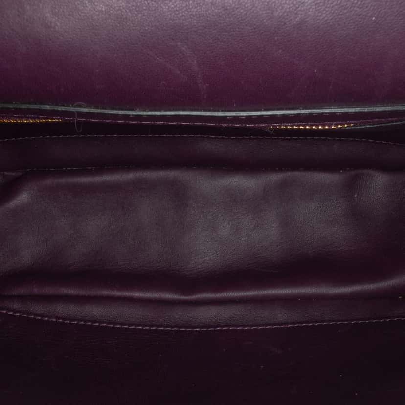 Valentino Large Knit Roman Stud Satchel Purple Wool Very good condition - Model View