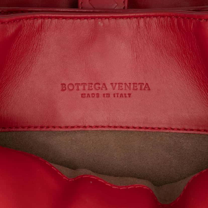 Bottega Veneta Mini Nappa Intrecciato Roma Satchel Red Leather Good condition - Box View