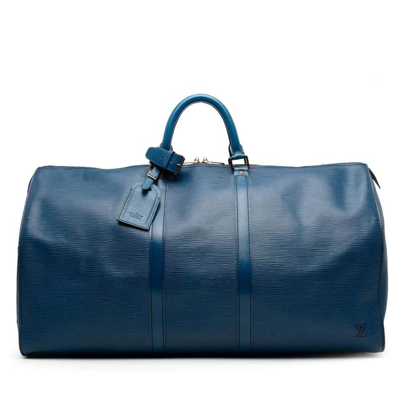 Louis Vuitton Epi Keepall 55 Blue Leather Good condition - Front View