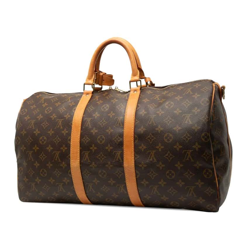 Louis Vuitton Monogram Keepall Bandouliere 50 Brown Good condition - Back View