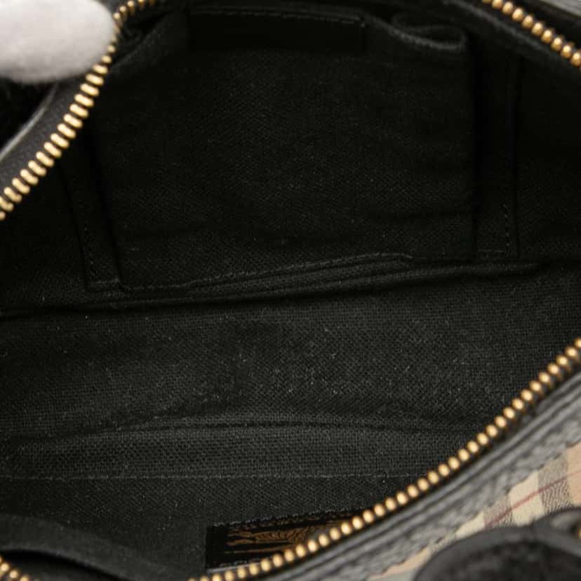 Burberry Haymarket Check Coated Canvas Shoulder Bag Brown Canvas Good condition - Model View