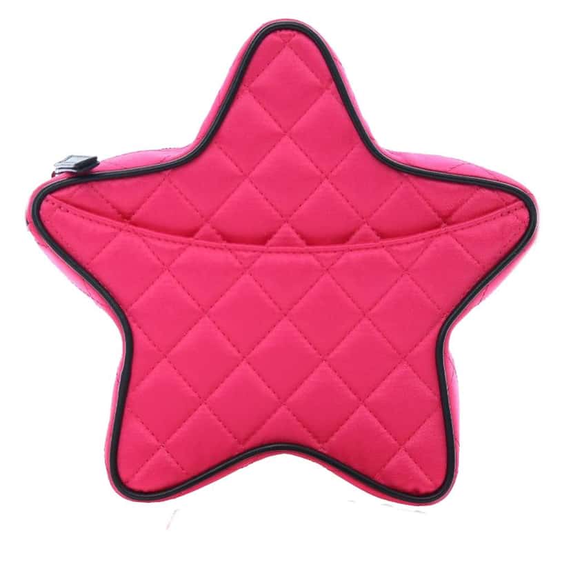 Chanel Quilted Satin Walk Of Fame Star Crossbody Pink Satin Good condition - Back View