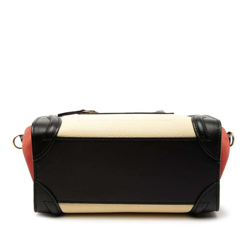 Celine Nano Tricolor Nubuck and Drummed Calfskin Luggage Tote White Leather Very good condition - Inside View