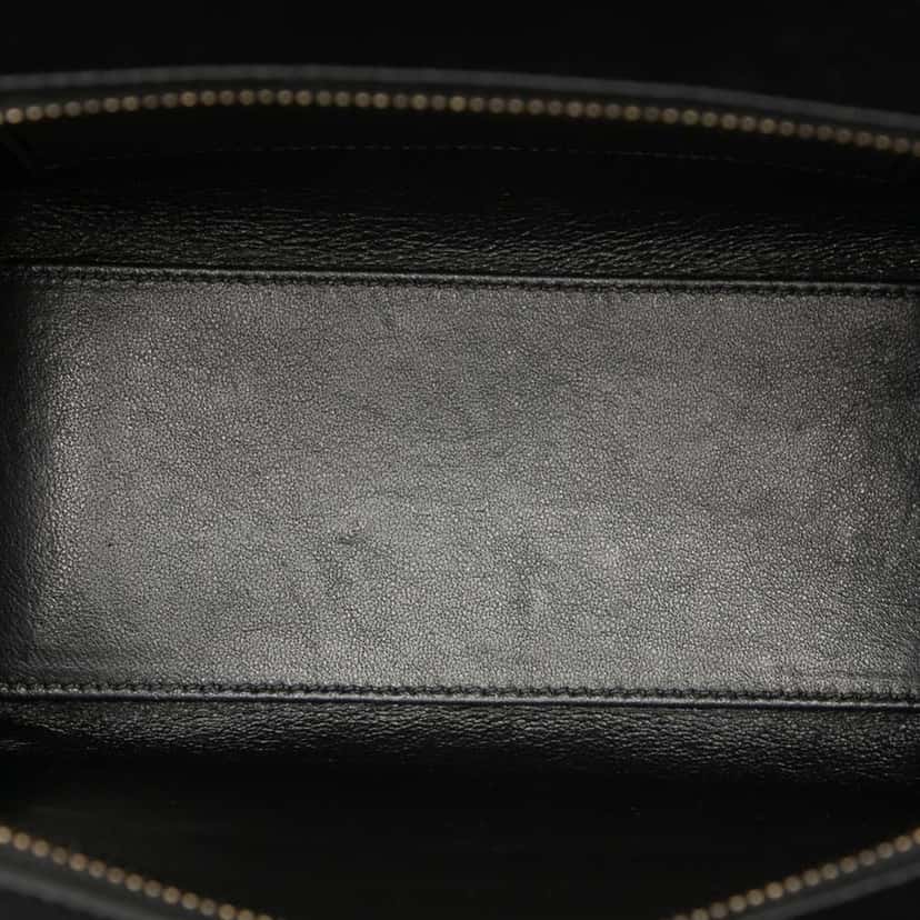 Celine Nano Tricolor Nubuck and Drummed Calfskin Luggage Tote White Leather Very good condition - Model View