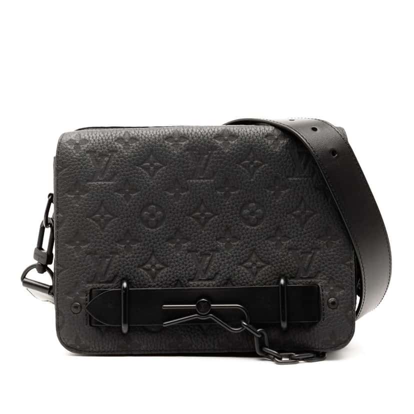 Louis Vuitton Monogram Taurillon Steamer Messenger Black Leather Good condition - Front View