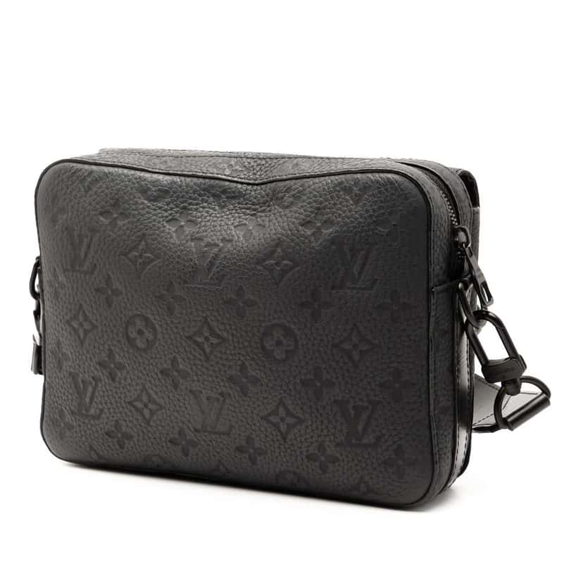 Louis Vuitton Monogram Taurillon Steamer Messenger Black Leather Good condition - Back View