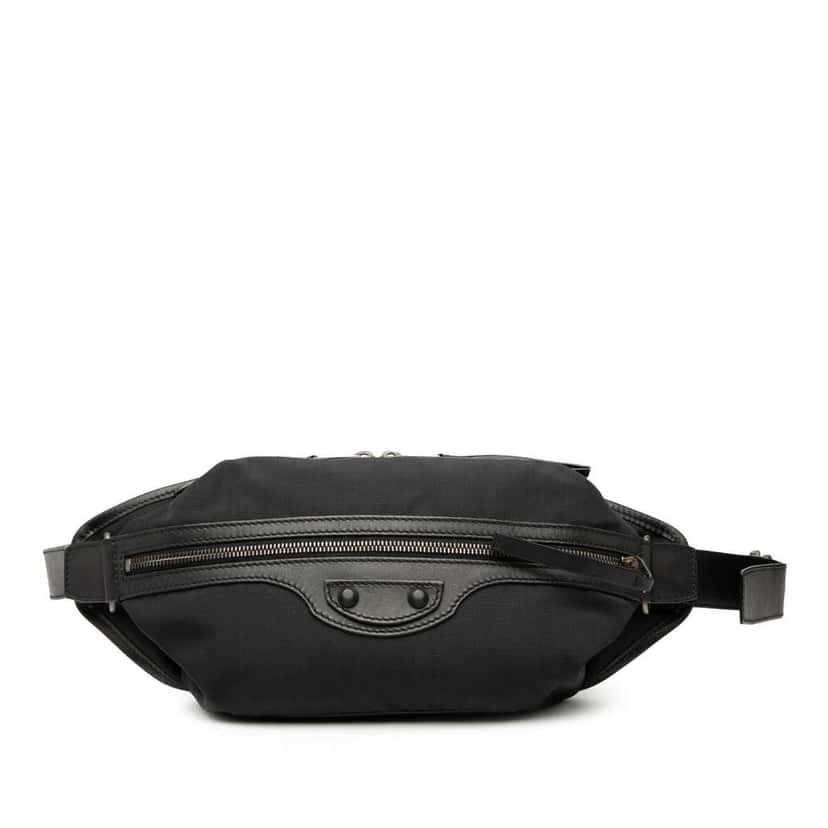 Balenciaga Canvas and Leather Motocross Classic Neo Lift Belt Bag Black Canvas Good condition - Front View