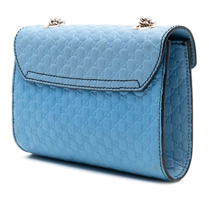 Gucci Mini Microguccissima Emily Crossbody Blue Leather Good condition - Back View
