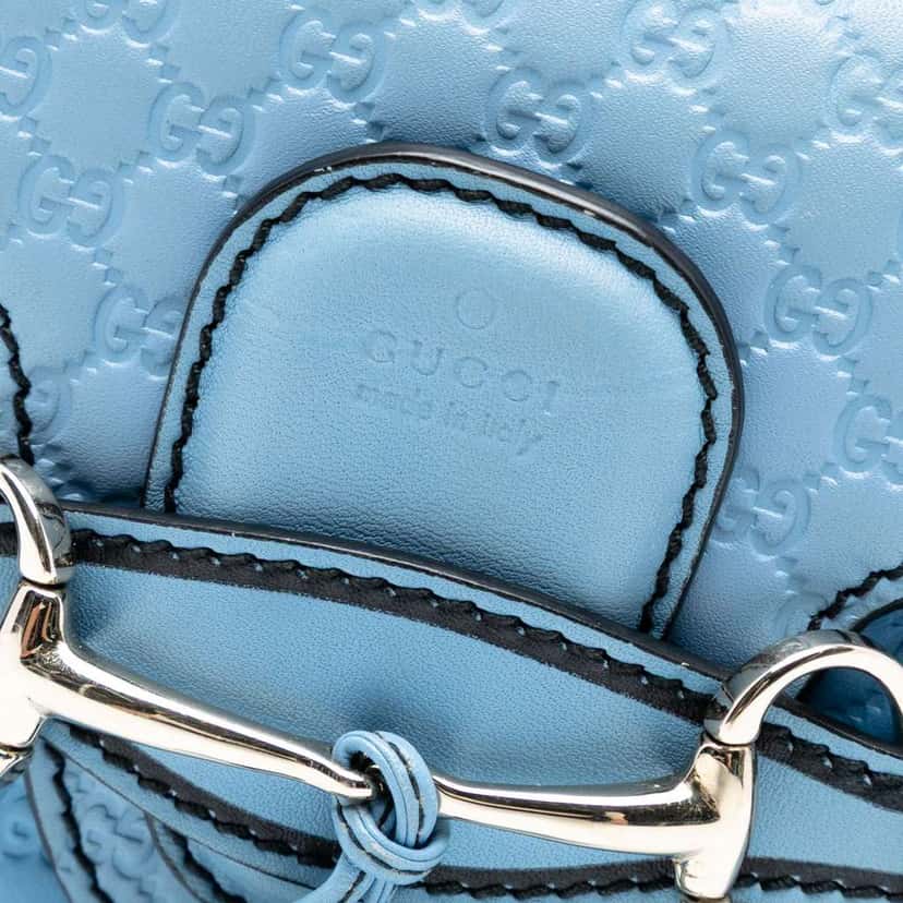 Gucci Mini Microguccissima Emily Crossbody Blue Leather Good condition - Box View