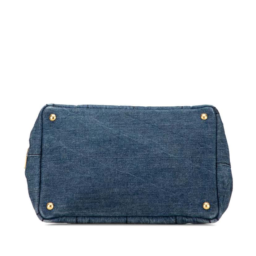 Prada Denim Canapa Logo Satchel Blue Denim Very good condition - Inside View