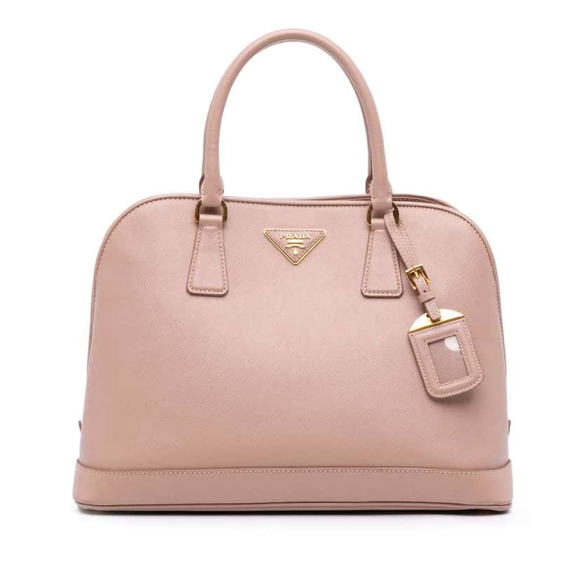 Prada Medium Saffiano Lux Open Promenade Satchel Brown Leather Good condition - Front View