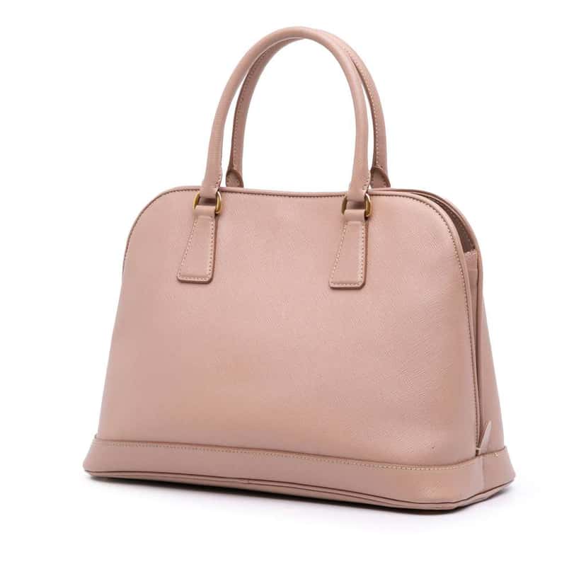 Prada Medium Saffiano Lux Open Promenade Satchel Brown Leather Good condition - Back View