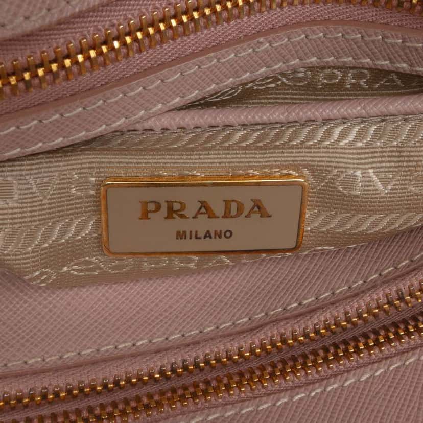 Prada Medium Saffiano Lux Open Promenade Satchel Brown Leather Good condition - Box View