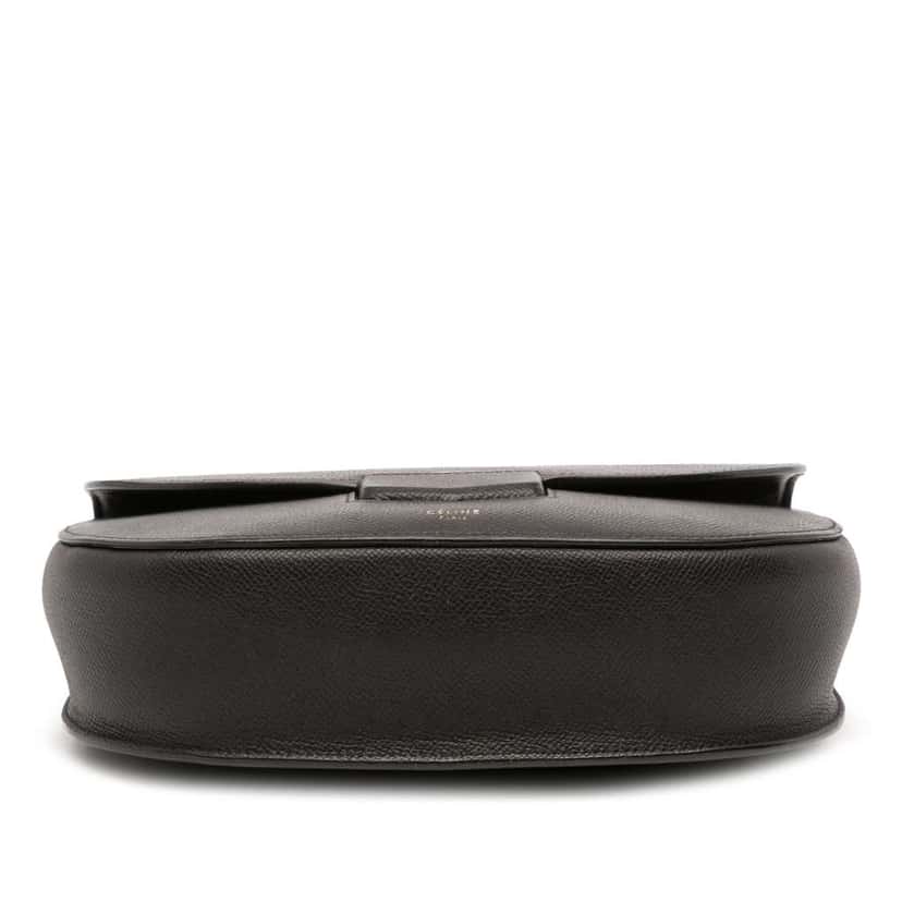 Celine Compact Grained Calfskin Trotteur Crossbody Black Leather Good condition - Inside View