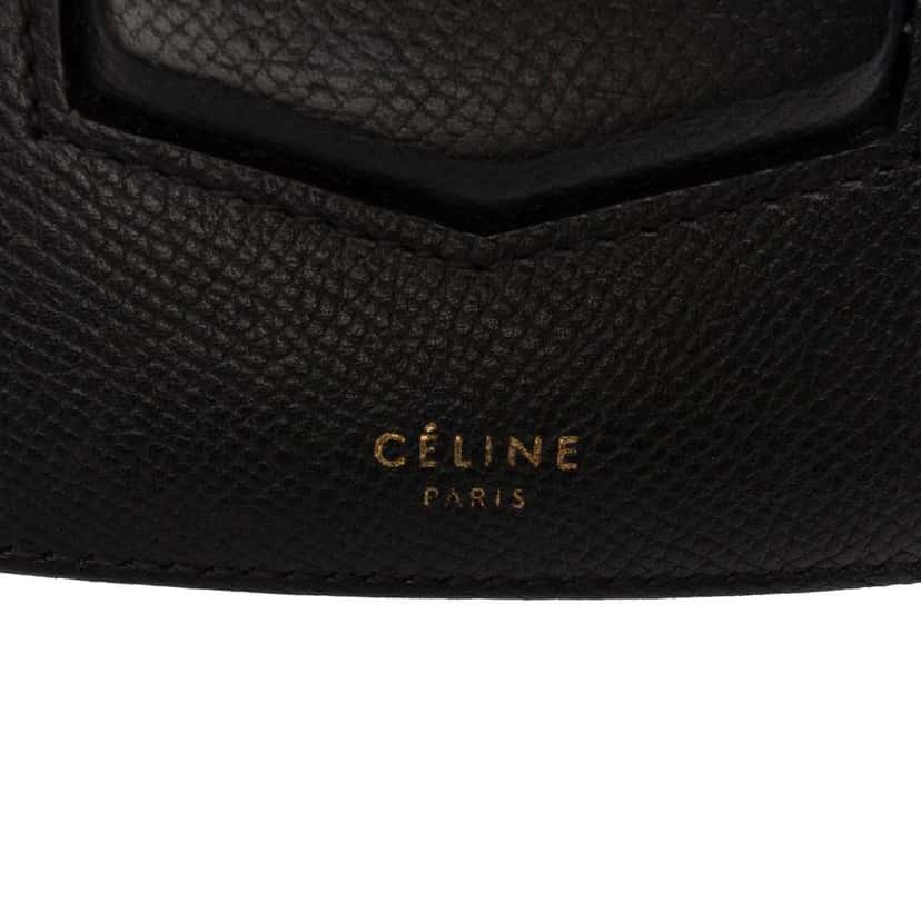 Celine Compact Grained Calfskin Trotteur Crossbody Black Leather Good condition - Box View