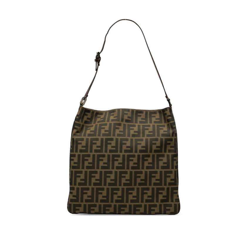 Fendi Zucca Canvas Shoulder Bag Brown Canvas Good condition - Front View
