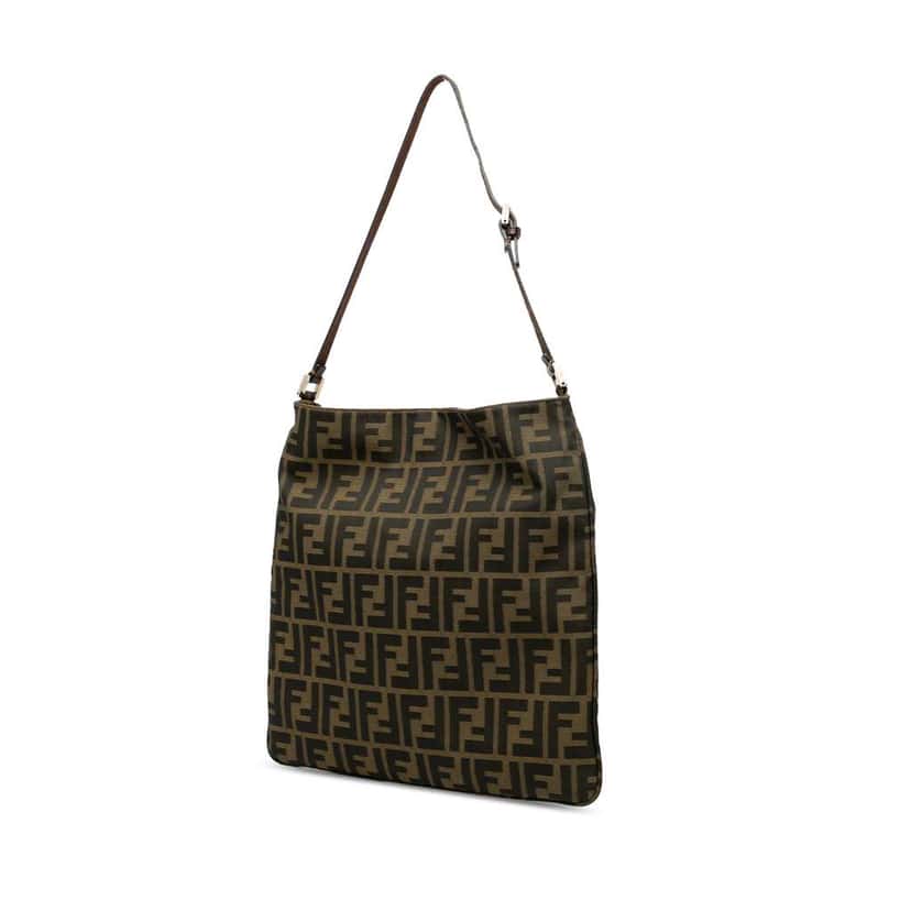 Fendi Zucca Canvas Shoulder Bag Brown Canvas Good condition - Back View