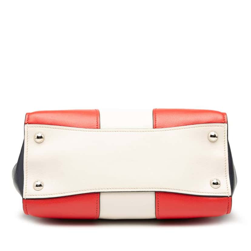 Prada Multicolor Glace Calf Twin Pocket Satchel White Leather Good condition - Inside View