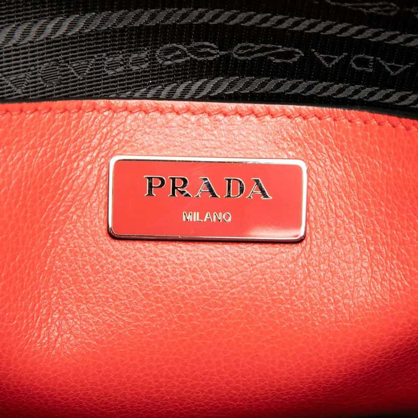 Prada Multicolor Glace Calf Twin Pocket Satchel White Leather Good condition - Box View