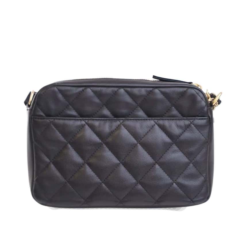 Chanel Small Quilted Calfskin Camera Case Black Leather Good condition - Back View
