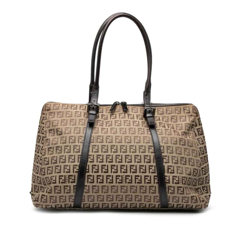 Fendi Zucchino Canvas Tote Brown Canvas Good condition - Front View