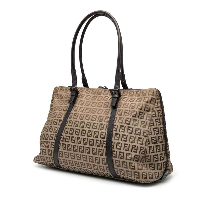 Fendi Zucchino Canvas Tote Brown Canvas Good condition - Back View