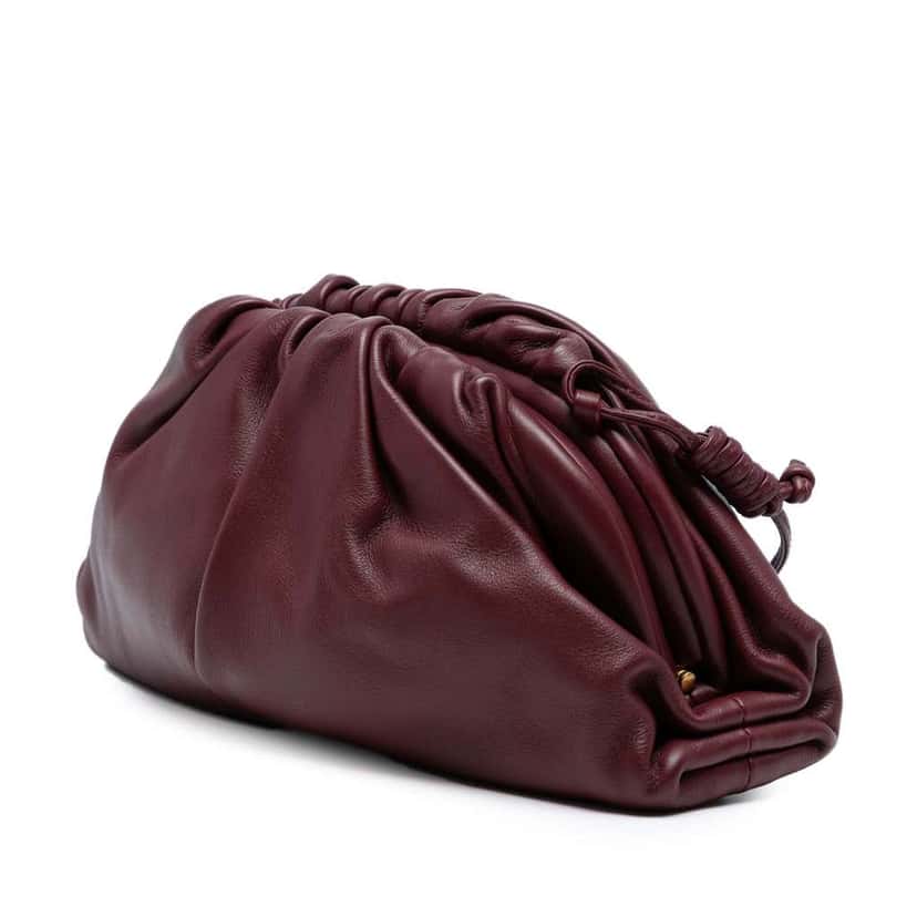 Bottega Veneta Lambskin The Mini Pouch Crossbody Red Leather Good condition - Back View