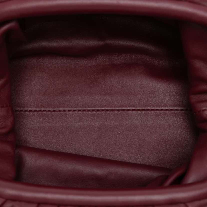Bottega Veneta Lambskin The Mini Pouch Crossbody Red Leather Good condition - Model View