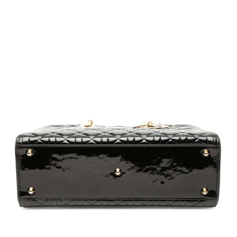 Dior Large Patent Cannage Lady Dior Black Leather Good condition - Inside View
