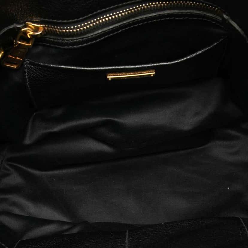 Miu Miu Goatskin Madras Satchel Black Leather Good condition - Model View